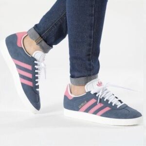 Adidas Gazelle "Ink Lucid Pink" Navy Blue with Pink Suede Sneakers size 6.5 NEW